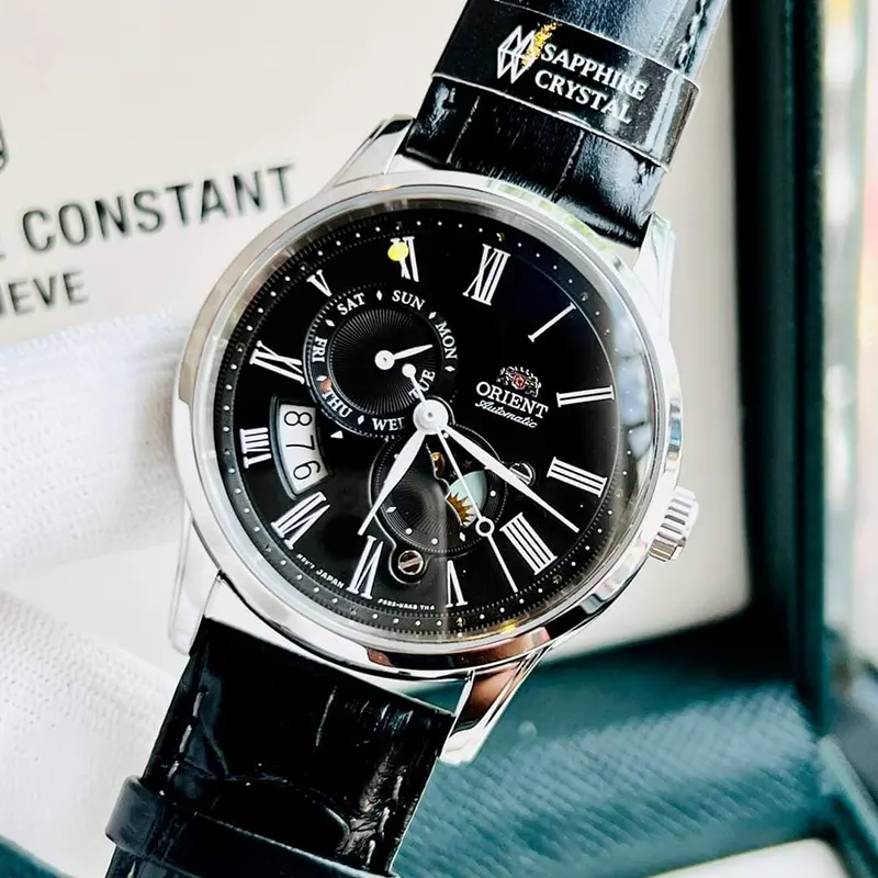 Orient Sun & Moon Automatic Black Dial Men's Watch- RA-AK0010B